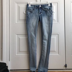 Acid wash skinny jeans